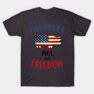 Firework Pig and Freedom. T-Shirt